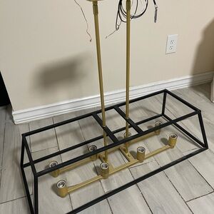 Black and Gold Farmhouse Chandelier Light Fixture